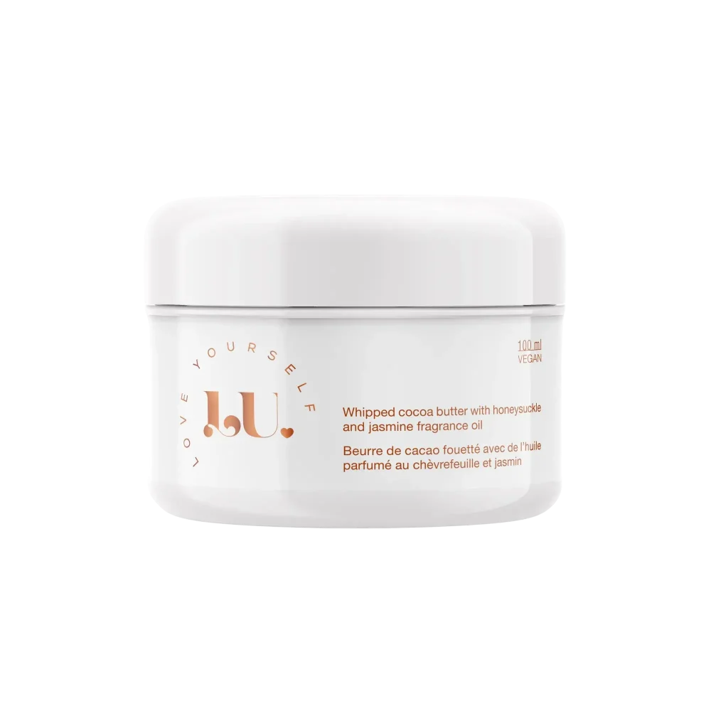 whipped cocao butter with honeysuckle nad jasmine fragrance oil 100ml pot - lu skincare - laurence and umeh ltd optimised